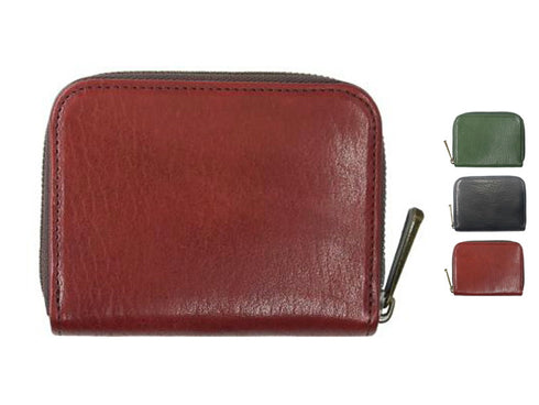 【豊岡財布 足立 AW0402 ブラック】ALBAPIE レッザボタニカ ミニマルチウォレット