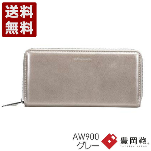 【豊岡財布 木和田正昭商店 AW900 グレー】anti-mode style Shimmer Chic RF Wallet ラウンドファスナーウォレット
