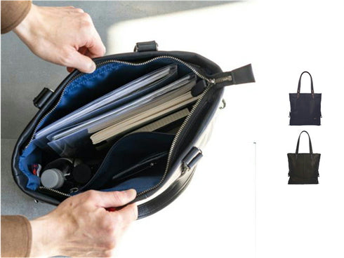 【豊岡鞄 Re:Style BK21-102 ブラック】レザートートバッグ