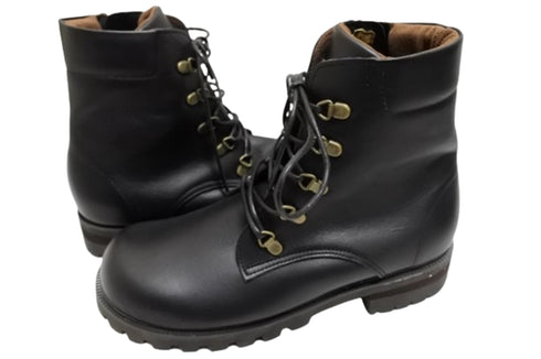 【かぼちゃの馬車 CA-55 ブラック】本革コンフォート紐靴ショートブーツ