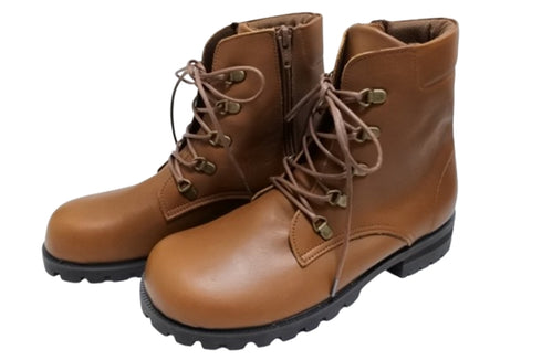 【かぼちゃの馬車 CA-55 ブラウン】本革コンフォート紐靴ショートブーツ