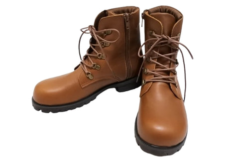 【かぼちゃの馬車 CA-55 ブラウン】本革コンフォート紐靴ショートブーツ