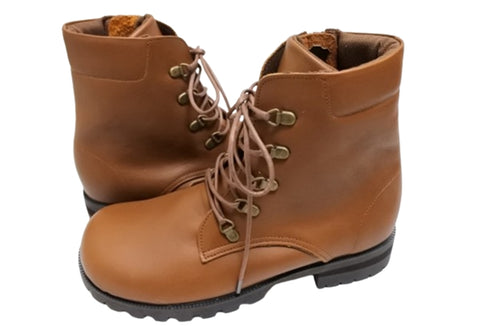 【かぼちゃの馬車 CA-55 ブラウン】本革コンフォート紐靴ショートブーツ