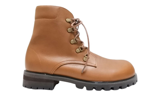 【かぼちゃの馬車 CA-55 ブラウン】本革コンフォート紐靴ショートブーツ