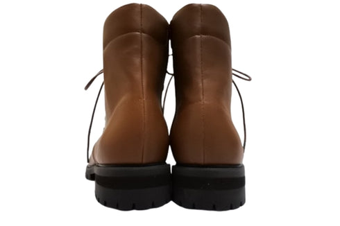 【かぼちゃの馬車 CA-55 ブラウン】本革コンフォート紐靴ショートブーツ