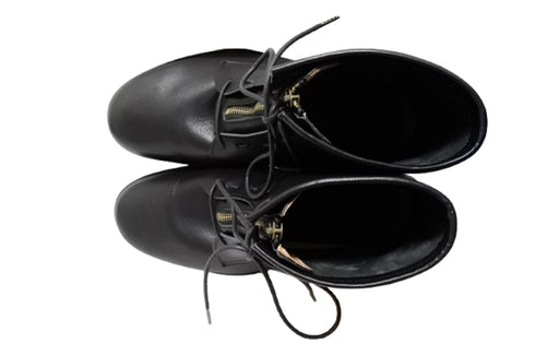 【KOBE DADA CAM-11 ブラック】本革センタージップ紐靴ブーツ