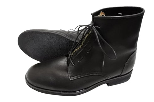 【KOBE DADA CAM-11 ブラック】本革センタージップ紐靴ブーツ