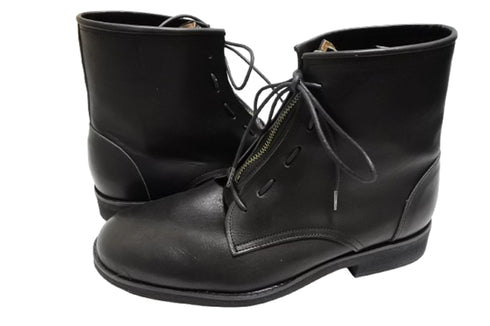 【KOBE DADA CAM-11 ブラック】本革センタージップ紐靴ブーツ