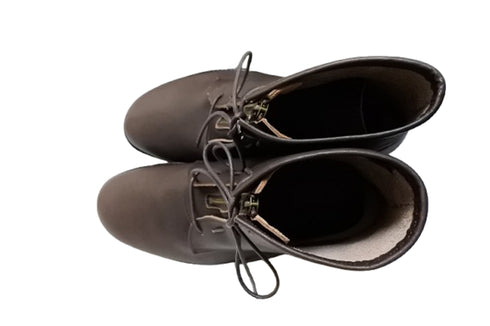【KOBE DADA CAM-11 ダークブラウン】本革センタージップ紐靴ブーツ