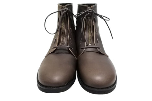 【KOBE DADA CAM-11 ダークブラウン】本革センタージップ紐靴ブーツ
