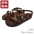 【Organic handloom GAYA ダークブラウン】クロスストラップサンダル