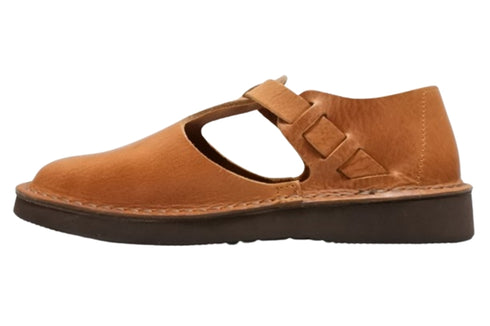 【Organic handloom GUNA ブラウン】メリージェーンタイプのストラップシューズ