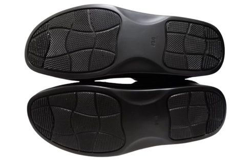 【インコルジェIN7094 ブラック】リブニットショートブーツ