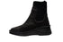 【インコルジェIN7094 ブラック】リブニットショートブーツ