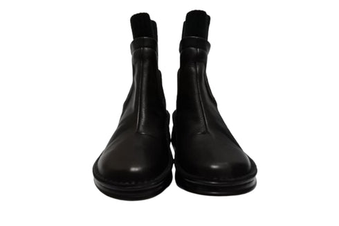 【インコルジェIN7094 ブラック】リブニットショートブーツ