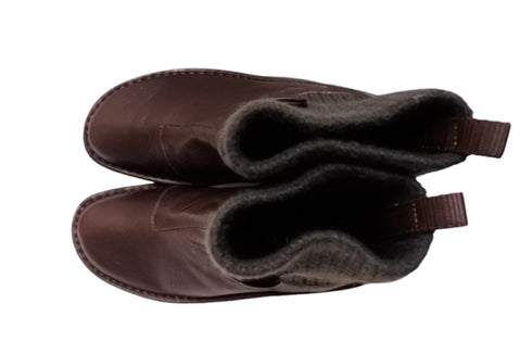 【インコルジェIN7094 ダークブラウン】リブニットショートブーツ