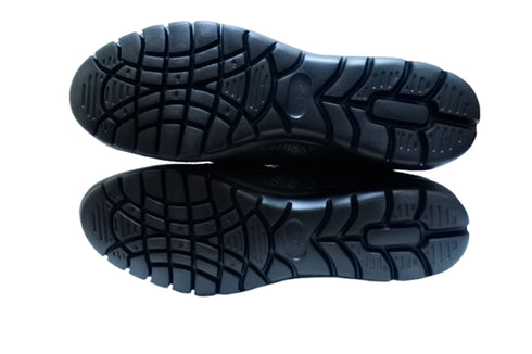 【arui_toe JC1018 ブラック】軽量ボロネーゼ製法の本革サイドジップハーフブーツ