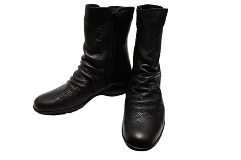 【arui_toe JC1018 ブラック】軽量ボロネーゼ製法の本革サイドジップハーフブーツ