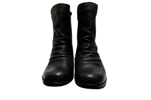 【arui_toe JC1018 ブラック】軽量ボロネーゼ製法の本革サイドジップハーフブーツ