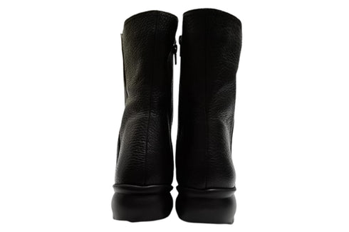 【arui_toe JC1018 ブラック】軽量ボロネーゼ製法の本革サイドジップハーフブーツ