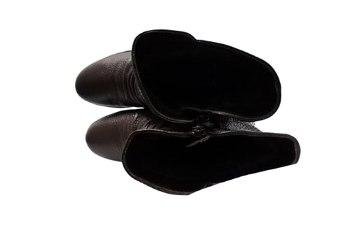 【arui_toe JC1018 ダークブラウン】軽量ボロネーゼ製法の本革サイドジップハーフブーツ