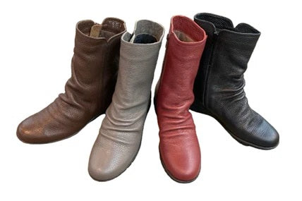 【arui_toe JC1018 ダークブラウン】軽量ボロネーゼ製法の本革サイドジップハーフブーツ