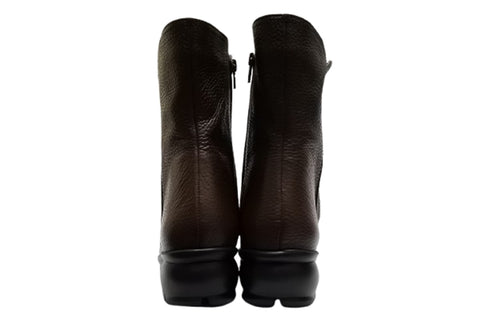 【arui_toe JC1018 ダークブラウン】軽量ボロネーゼ製法の本革サイドジップハーフブーツ