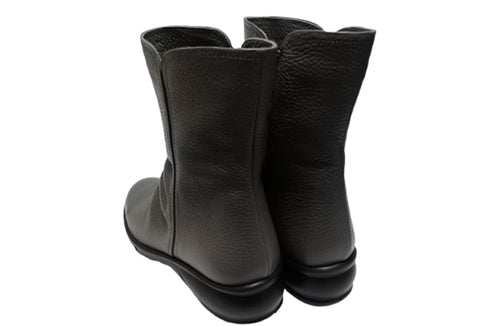 【arui_toe JC1018 グレー】軽量ボロネーゼ製法の本革サイドジップハーフブーツ