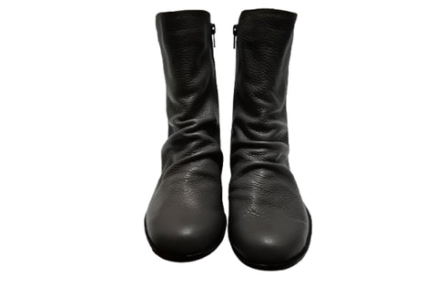 【arui_toe JC1018 グレー】軽量ボロネーゼ製法の本革サイドジップハーフブーツ