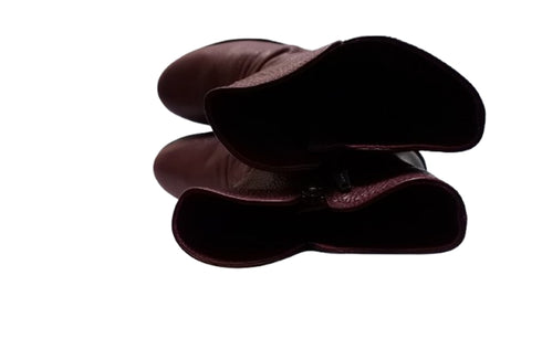 【arui_toe JC1018 ワイン】軽量ボロネーゼ製法の本革サイドジップハーフブーツ