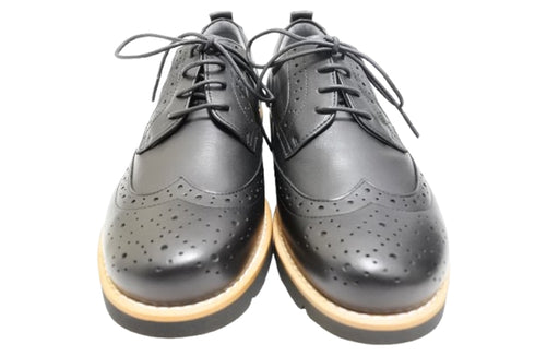 【…AShiOtO KOBE02 ブラック(モデルサイズ)】超軽量国産牛革ウイングチップシューズ