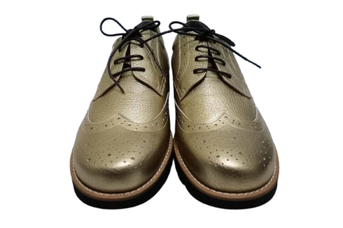 【…AShiOtO KOBE02 ゴールド】超軽量国産牛革ウイングチップシューズ