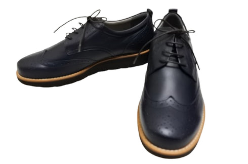 【…AShiOtO KOBE02 ネイビー】超軽量国産牛革ウイングチップシューズ