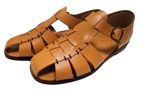 【旅靴屋オリジナル M1425 キャメル】こだわりのメンズ本革グルカサンダル