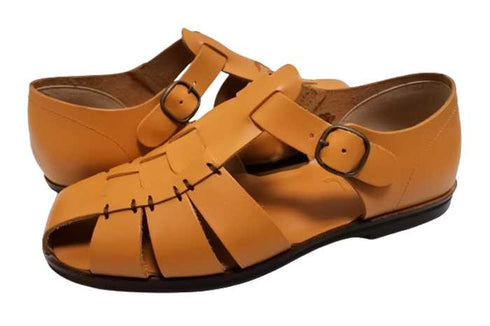 【旅靴屋オリジナル M1425 キャメル】こだわりのメンズ本革グルカサンダル