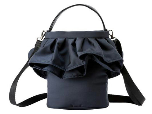 【豊岡鞄 ナオト NEP511 ディープブルー】For the Blue m_r tokyoフリルバッグ