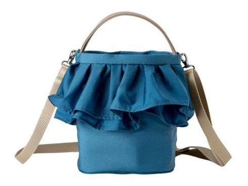 【豊岡鞄 ナオト NEP511 オーシャンブルー】For the Blue m_r tokyoフリルバッグ