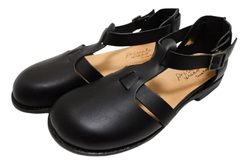 【かぼちゃの馬車 PV-1 ブラック】本革Tストラップシューズ