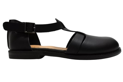 【かぼちゃの馬車 PV-1 ブラック】本革Tストラップシューズ