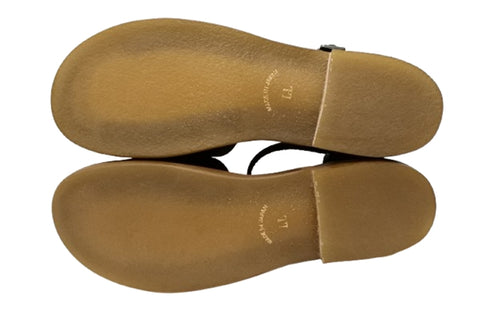 【かぼちゃの馬車 PV-4 ブラック】本革オープントゥアンクルベルトサンダル