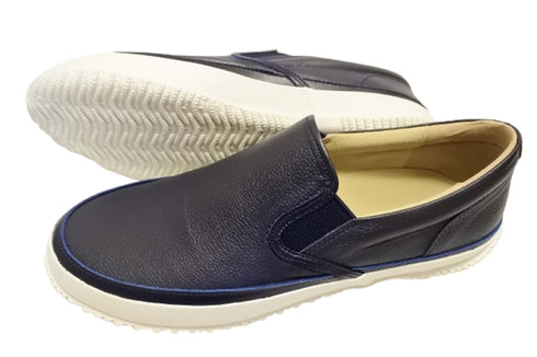 【SPINGLE SP1059 ネイビー】リラクシーなカンガルーレザースリッポン