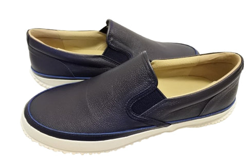 【SPINGLE SP1059 ネイビー】リラクシーなカンガルーレザースリッポン