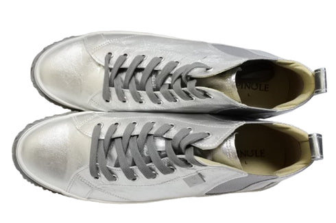 【SPINGLE SP442 シルバー】カンガルー革ミドルカットサイドゴア