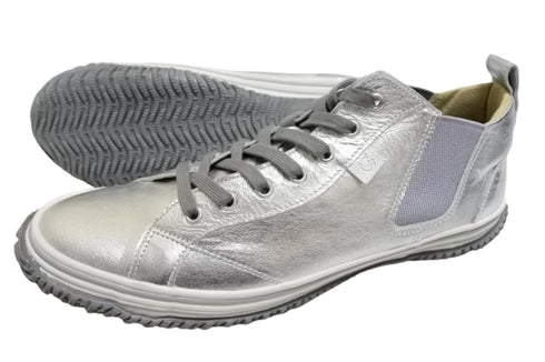 【SPINGLE SP442 シルバー】カンガルー革ミドルカットサイドゴア