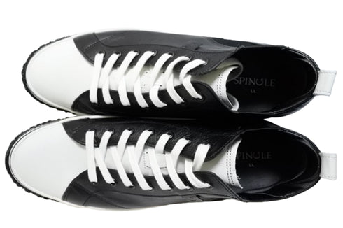 【SPINGLE SP442 ホワイト/ブラック】カンガルー革ミドルカットサイドゴア