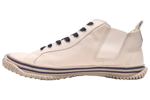 【SPINGLE SP442 ホワイト/ネイビー】カンガルー革ミドルカットサイドゴア