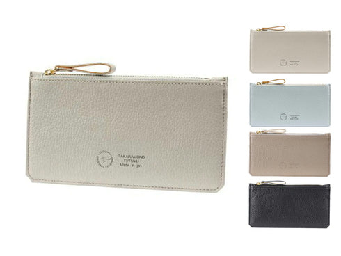 【豊岡財布 つつむ SW203 トープ】TUTUMU flat カード&コインケース