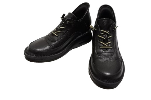 【TODAY'S T6003 ブラック】ゴムひもレザーシューズ