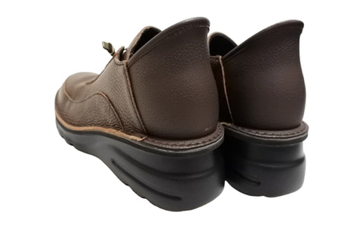 【TODAY'S T6003 チョコレート】ゴムひもレザーシューズ