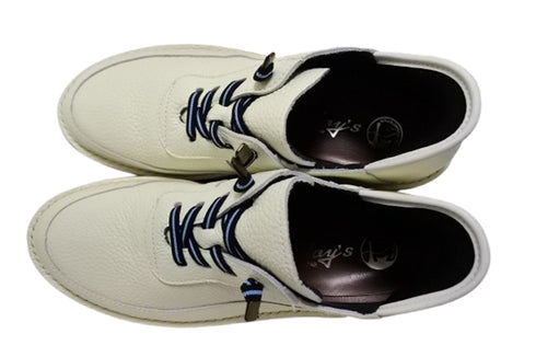 【TODAY'S T6003 アイボリー】ゴムひもレザーシューズ